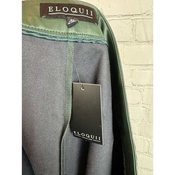 ELOQUII green stretch faux vegan leather cropped ankle pants 24 NWT - Picture 8 of 10